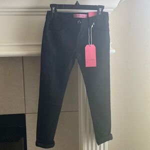 Girls size 7 cuffed black jeans NWT